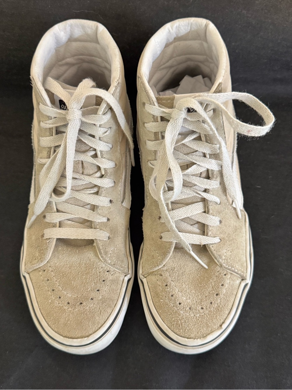 Vans Sk8-Hi Suede High Top Sneakers Beige Size: Youth 3.5 /Women's 5.5 /EU 35